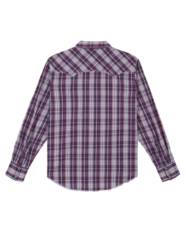 Wrangler Men's Western Fashion Two Pocket Long Sleeve Snap