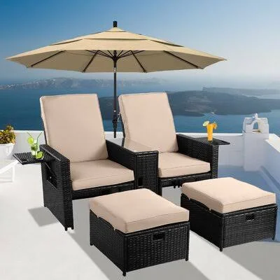 Wilhelm 56.6x22 Wide Outdoor Wicker Loveseat with Cushions Wade Logan