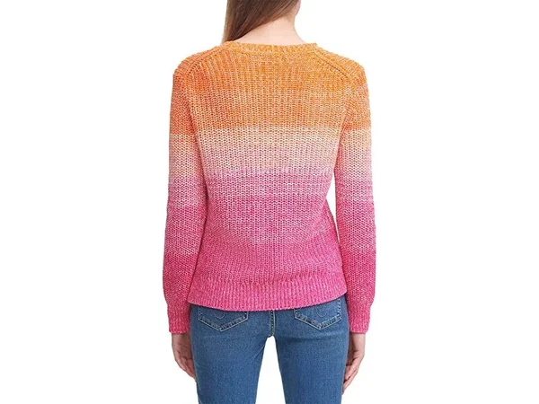 Calvin Klein Women's Ombre Cotton Sweater - Ember Combo - Size M