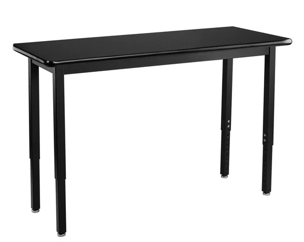 National Public Seating SLT3-1848H 18x22 x 48x22 Height Adjustable Black Steel Science Lab Table with High Pressure Laminate Top
