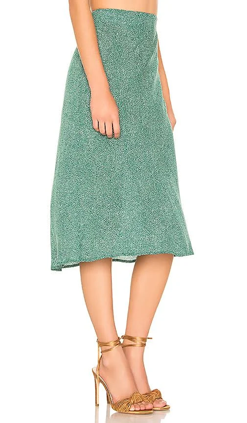 Auguste The Label Diamond Bias Midi Skirt Green