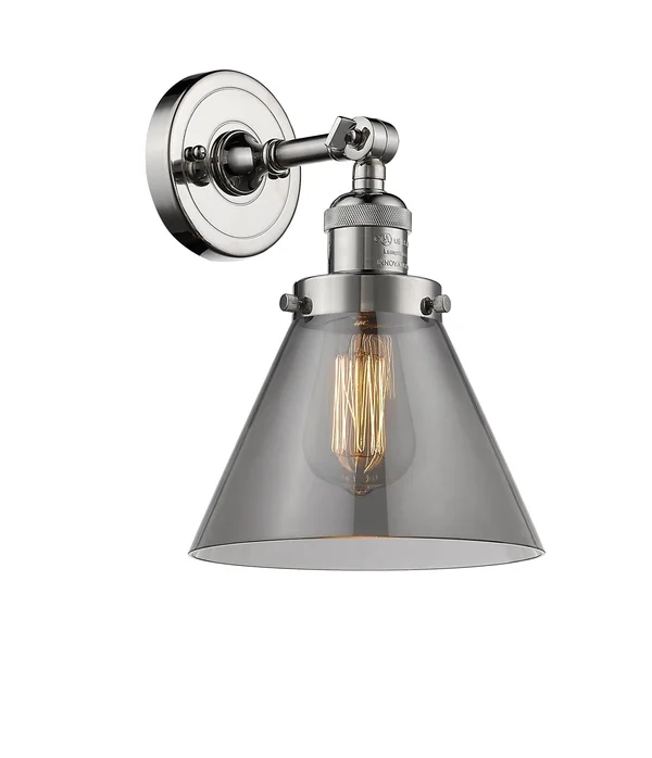 Innovations Lighting-Large Cone 1 Light Sconce-203-PN-G43