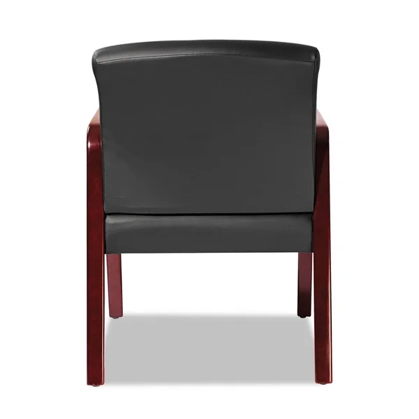 Alera Reception Lounge Series Guest Chair, Cherry/Black Leather, Size: 24 x 26 x 33.25