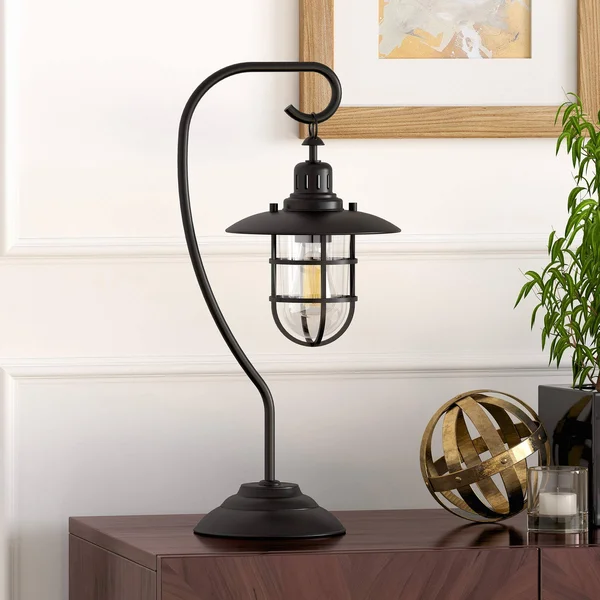 Hudson & Canal Bay Blackened Bronze Nautical Lantern Lamp
