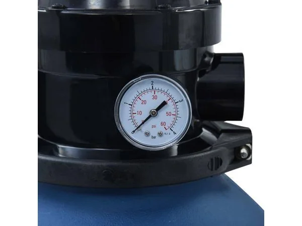 vidaXL Pool Sand Filter with 4 Position Valve Blue 11.8x22 92246, 11.8" x 24.4"