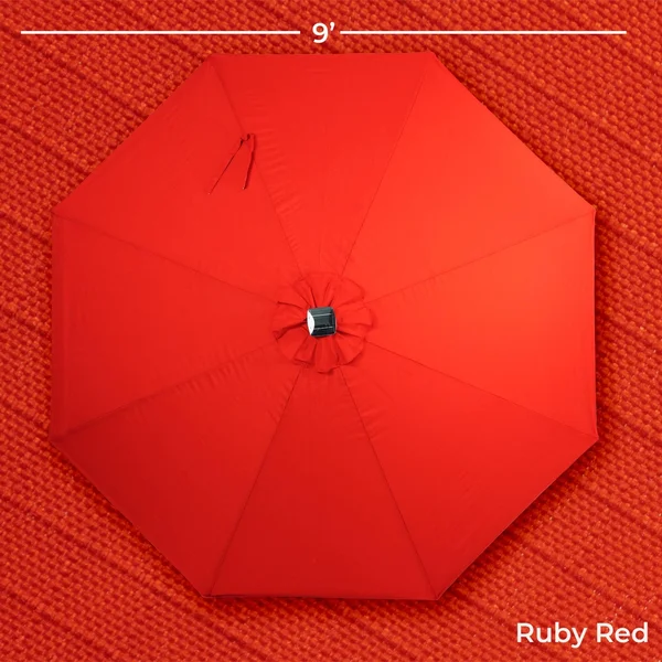 Sun Ray - 9' Round 8Rib Solar Lighted Umbrella - Grey