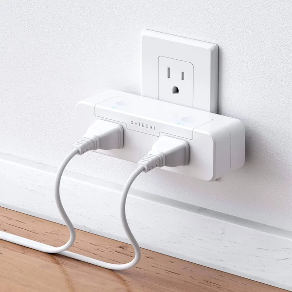 Satechi Dual Smart Outlet - Smart plug - wireless - Wi-Fi - white