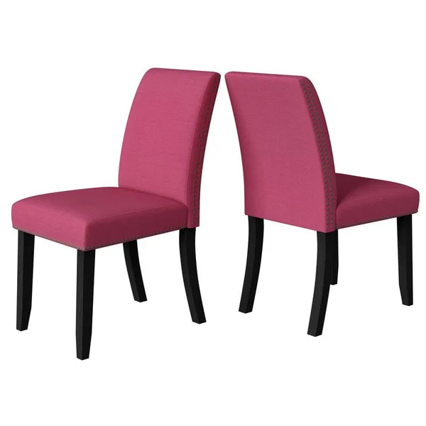 Handy Living Stefan Fuchsia Pink Linen-Like Fabric Dining Chairs with Nailhead Trim (Set of 2)