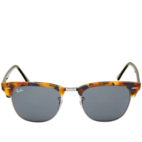 Ray-Ban RB3016-1158R5 Clubmaster Fleck Sunglasses - Tortoise Black/Blue Grey Classic Lens - 49mm