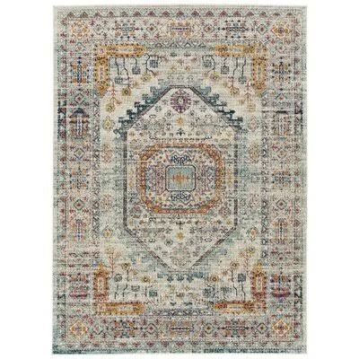 Atherton Oriental Blue/Beige/Yellow Indoor, Outdoor Area Rug Bungalow Rose Rug Size: Rectangle 7&10x22 x 10&