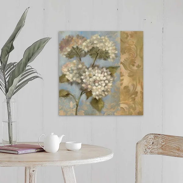 Hydrangea on Soft Blue, Canvas Wall Art, 20x20, Great Big Canvas