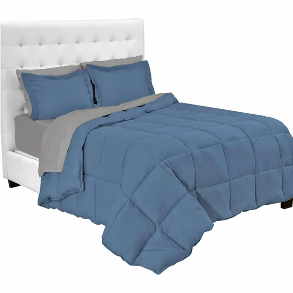 Premium 1800 Series Microfiber Bed in A Bag by Bare Home - Size: Queen, Blue