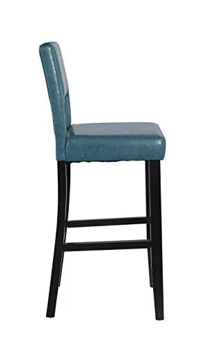 Linon 14054BLU01U Vega Bar Stool - 19x22 W x 20x22 D x 44.5x22 H, Blue