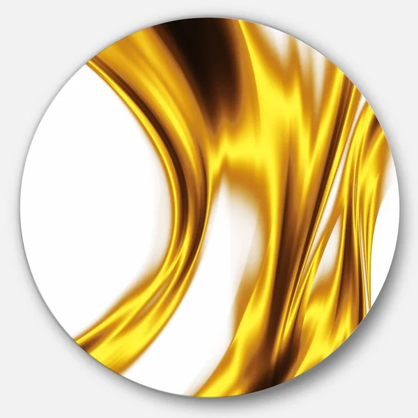 Designart 'Bright Gold Texture Pattern' Abstract Digital Art Round Metal Wall