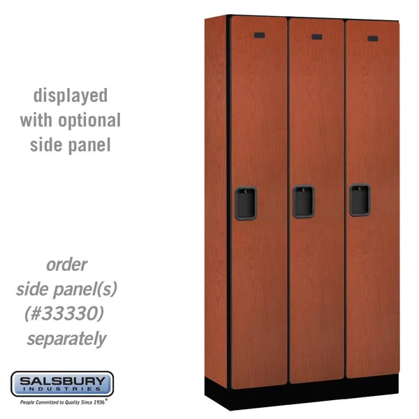 Designer Wood Locker - Single Tier - 3 Wide - 6 Feet High - 15 Inches Deep - Cherry