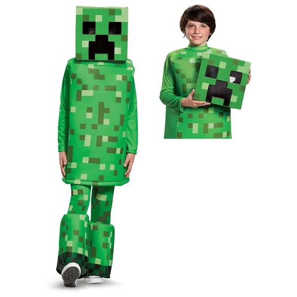 Disguise Creeper Prestige Minecraft Boys Costume Green Large (10-12)