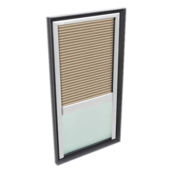 Velux FCM 2234 2004FH32 Skylight with Accessory Tray and Blinds Pleated 22 1/2x22x34 1/2x22 Lovely Latte