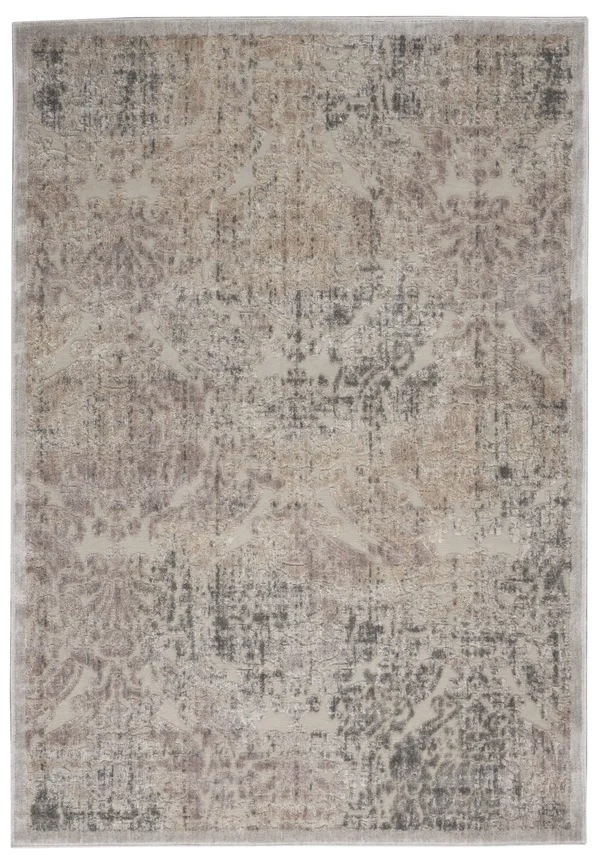 Nourison Graphic Illusions Area Rug - Grey, 5&3x22 x 7&5x22