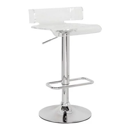 Orren Ellis Kelsie Adjustable Height Swivel Bar Stool - Clear