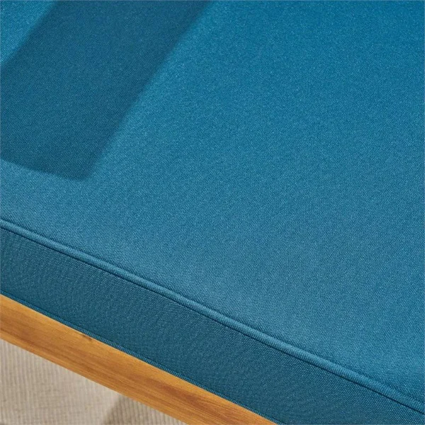 Newbury Outdoor 4 Piece Acacia Wood Chat Set with Cushions - Teak, Dark Teal
