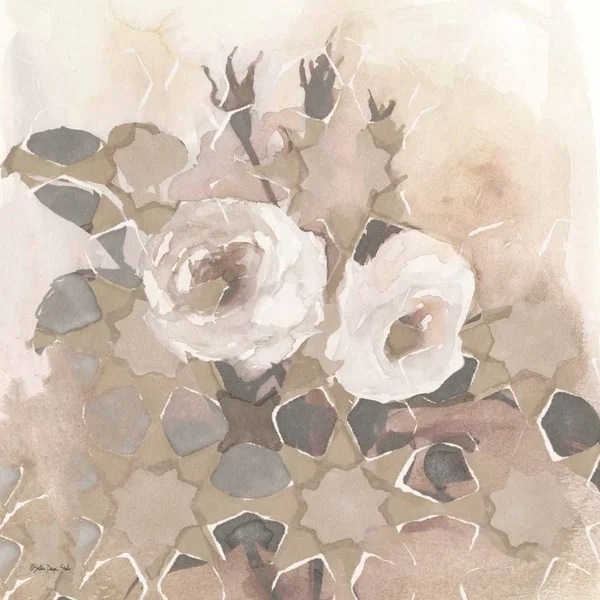Stellar Design Studio 'Transitional Blooms 1' Framed Art - White
