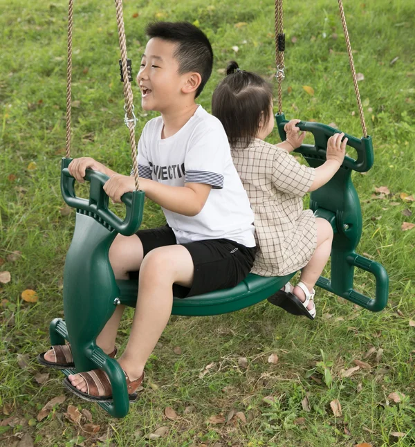 PLAYBERG Plastic Double Glider Playground 2 Person Swing - Green