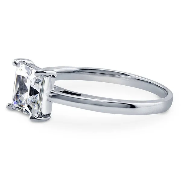BERRICLE Sterling Silver Princess Cut Cubic Zirconia CZ Solitaire Promise Wedding Engagement Ring 1.6 CTW Size 10.5