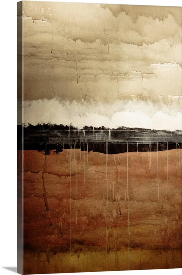 Dawn, Abstract Painting in Brown and White (acrylic Painting), Large Solid-Faced Canvas Wall Art Print, Great Big Canvas