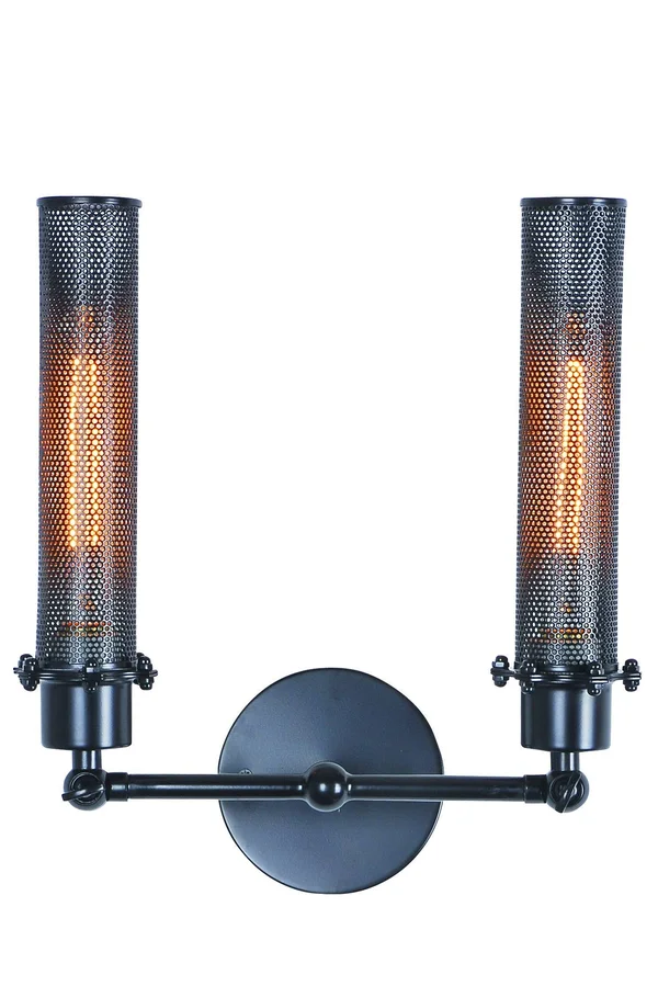 Elegant Lighting 1450W12BK Nelson 2-Light Wall Sconce - Black