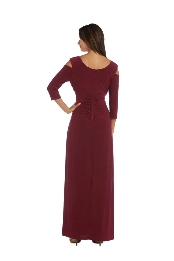 Ru0026M Richards Women's Empire Waist Cold Shoulder Dress with Sleeves 6, Coal