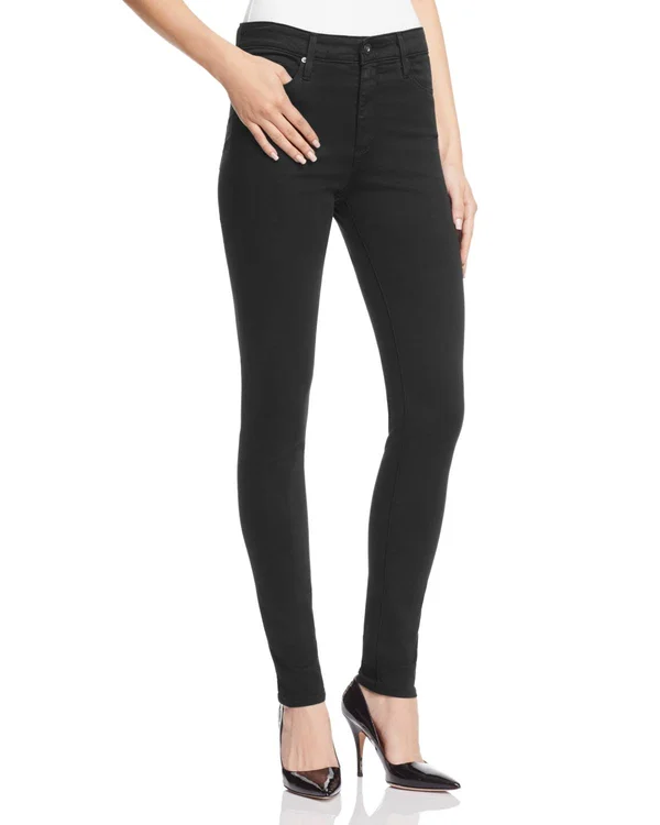 Ag Farrah High-Rise Sateen Pants - Black
