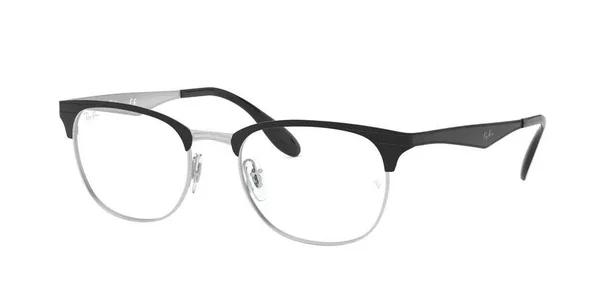 Ray-Ban 0RX6346 Full Rim Square Unisex Eyeglasses - Size 52 (Top Black on Silver)