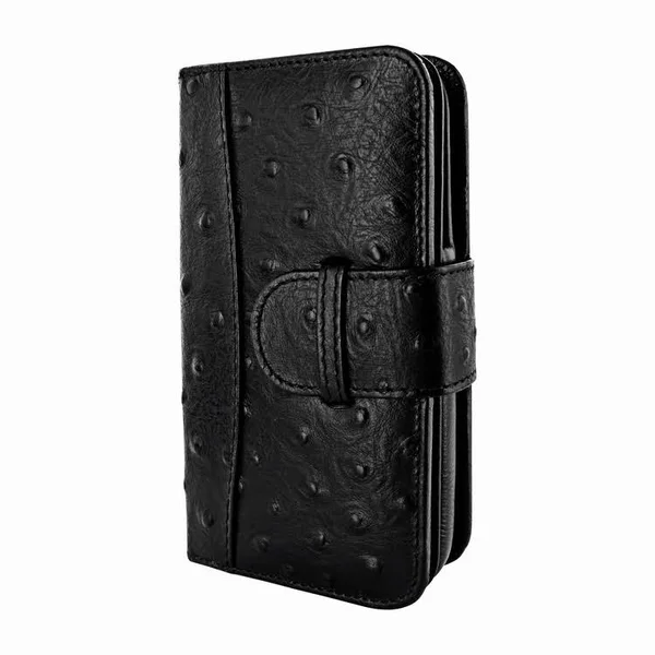 Apple iPhone 6, 6S, 7 Piel Frama 678 Black Ostrich Leather Wallet