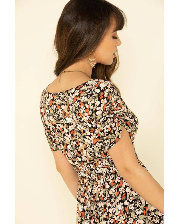 Free People Forget Me Not Mini Dress - Charcoal (Black) - 4