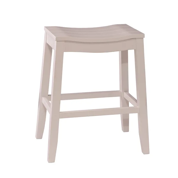 The Gray Barn Mule Patch White Finish Saddle Counter Stool - 25x22H x 18x22W x 12x22D - Counter Height - 23-28 in.
