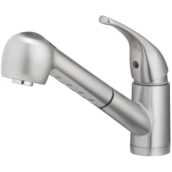 Home2O Schyler Brushed Nickel 1-Handle Deck-Mount Pull-Out Handle Kitchen Faucet (Deck Plate Included) - H60K-51D-BN