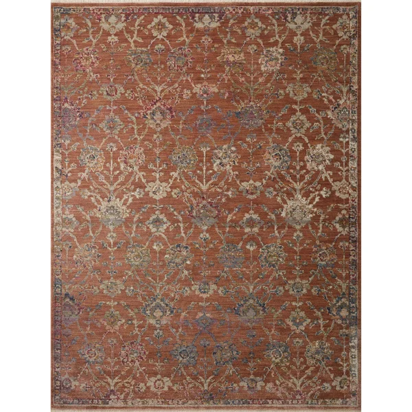 Alexander Home Jewel Fringed Floral Vintage Area Rug - 2&-7x22 x 10& Runner - Navy - Multi