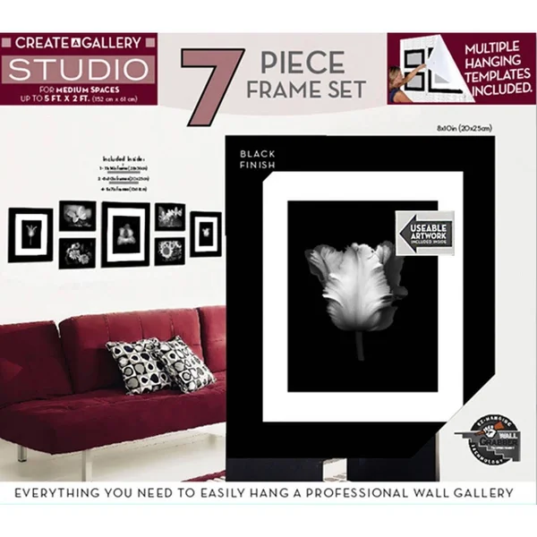 Gallery Perfect 7 Piece Black Studio Frame Kit