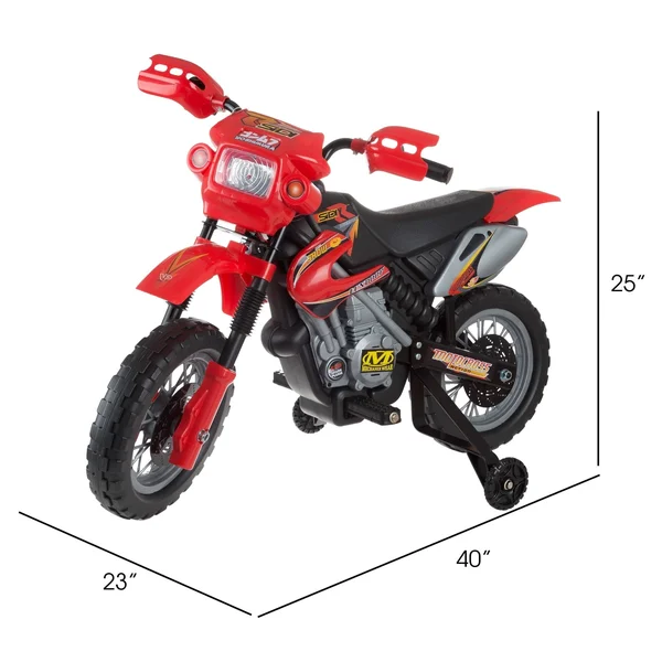 Lil& Rider Red Kids& Battery Powered Ride-On Mini Dirt Bike