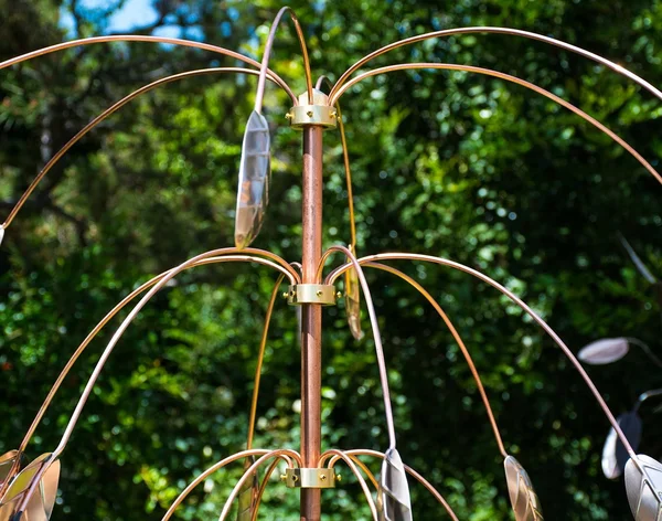 Stanwood Wind Sculpture Kinetic Copper Triple Spinner Falling Foliage