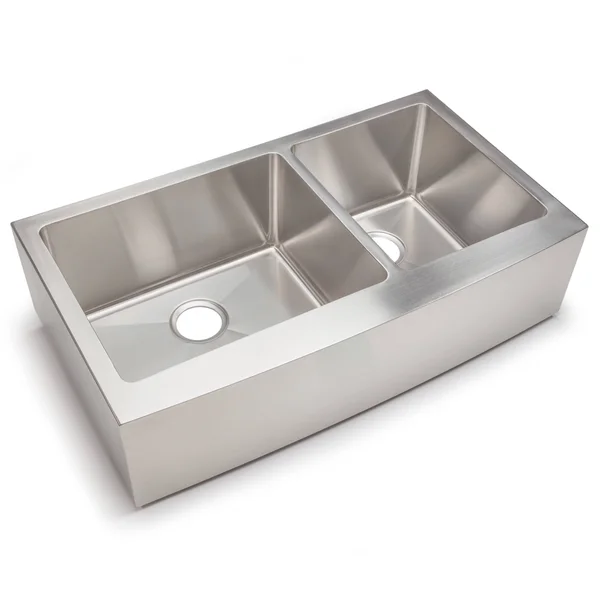 Hahn Chef Series Handmade Extra Large 60/40 Double Bowl Farmhouse - Silver