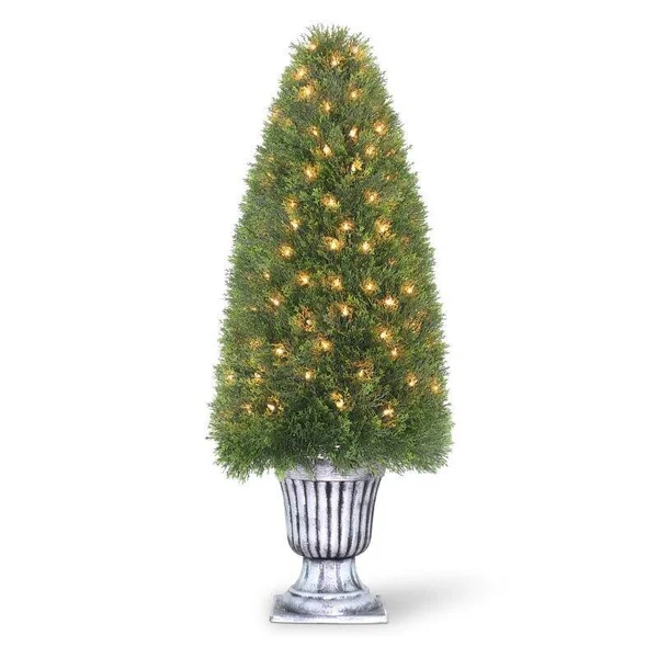 National Tree Pre-Lit Upright Juniper Tree - 72x22 - Green