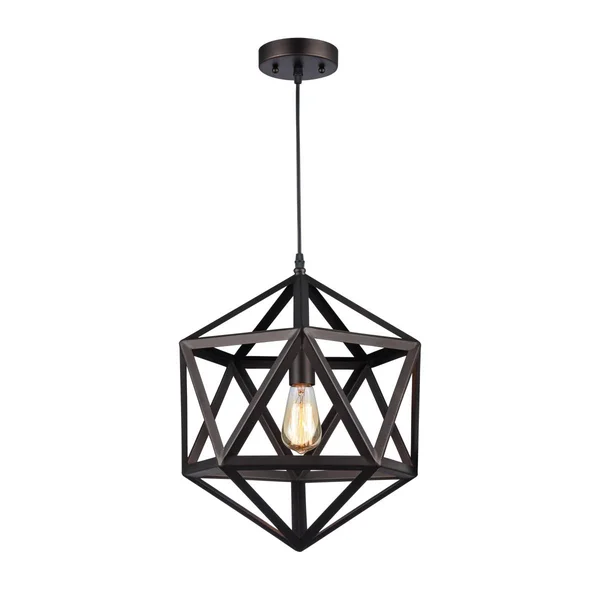 16 in. Wide Osbert Industrial Style 1 Light Rubbed Bronze Pendant