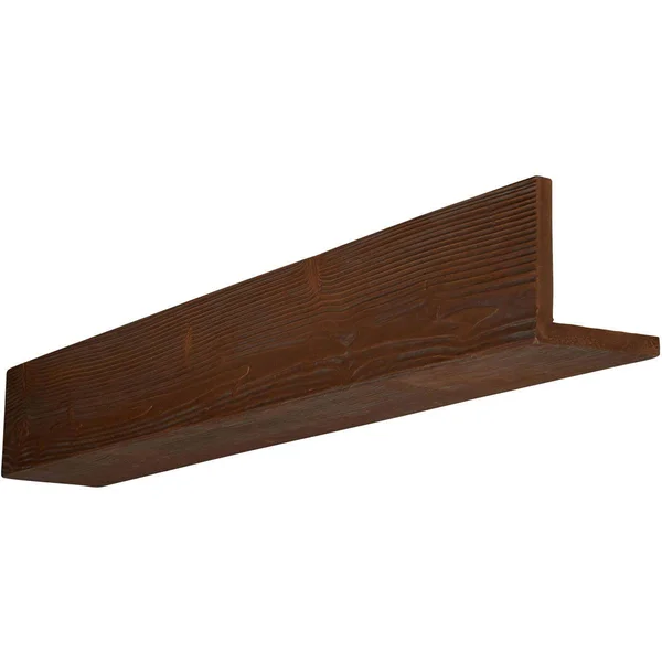 Ekena Millwork BMSD2C0060X040X096PE 6x22W x 4x22H x 8&L 2-Sided (L-beam) Sandblasted Endurathane Faux Wood Ceiling Beam - Natural