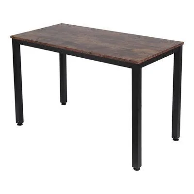 39x22 Desktop Computer Desk, Dining PC Table Simple Solid Color Metal Support Writing Study Gaming Home Brown Inbox Zero Color (
