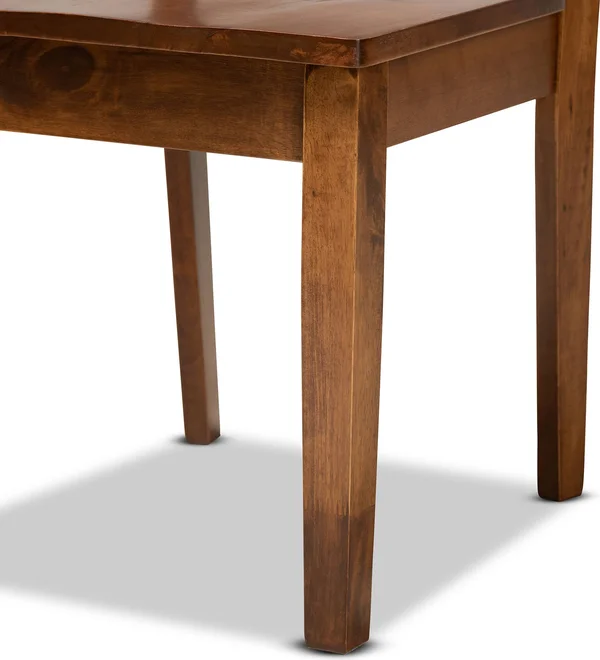 Baxton Studio Anesa Modern and Contemporary Transitional Walnut Brown Finished Wood 5-Piece Dining Set