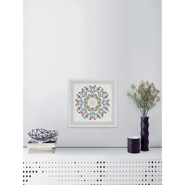 Marmont Hill 24 in. H x 24 in. W Butterfly Circles by Framed Printed Wall Art, Multi-Colored
