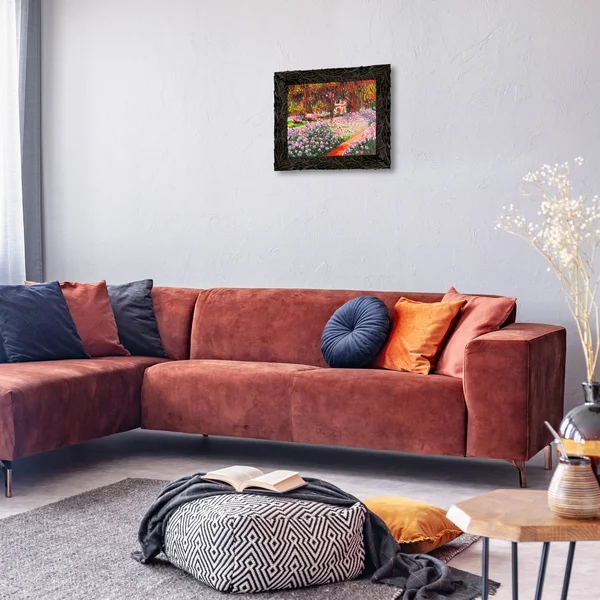 Overstock Art Artist&s Garden at Giverny with Feathered Ebony Frame, 11.24x22 x 13.24x22 in Multi at Nordstrom Rack
