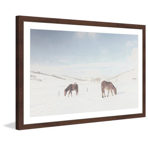 Marmont Hill Two Horses Framed Painting Print, Size: 16 inch x 24 inch