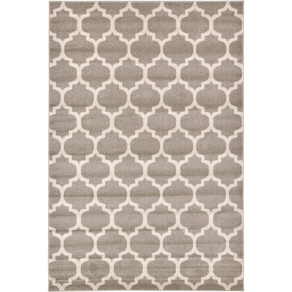 Unique Loom Philadelphia Trellis Area Rug - 6& x 9& - Light Brown